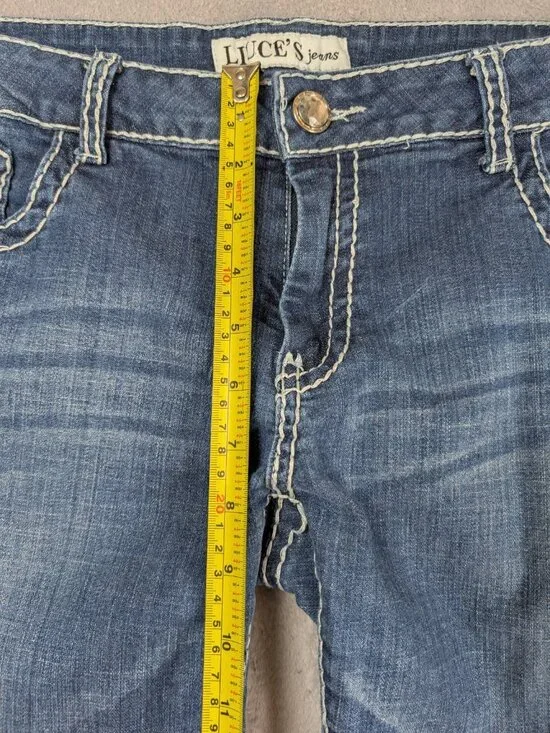 Liuces Jeans Womens Size 16 Slim Fit Laced Rhinestones Low Rise Western Cowgirl - Picture 4 of 10